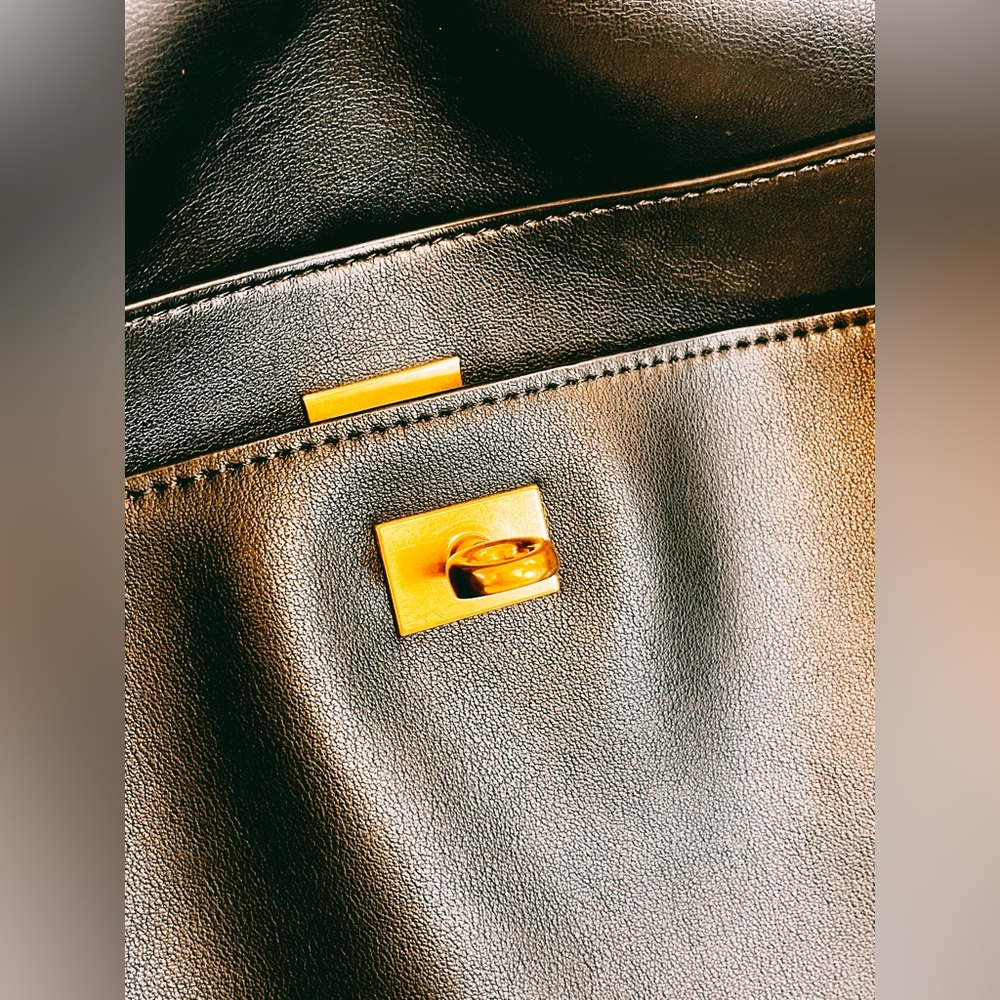 Black Leather Satchel/Top Handle Bag - Picture 7 of 14